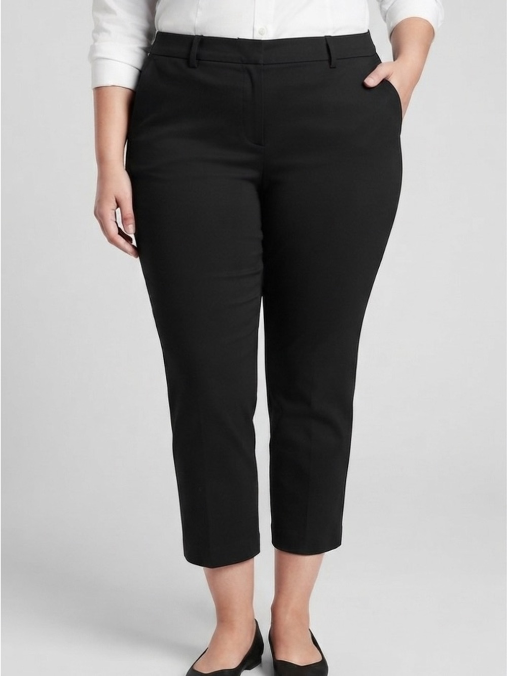 PENNINGTONS Savvy Fit Black Crop Pants - Stretch Ponte size 22